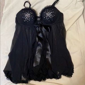 Victoria’s Secret Black Sheer Teddy